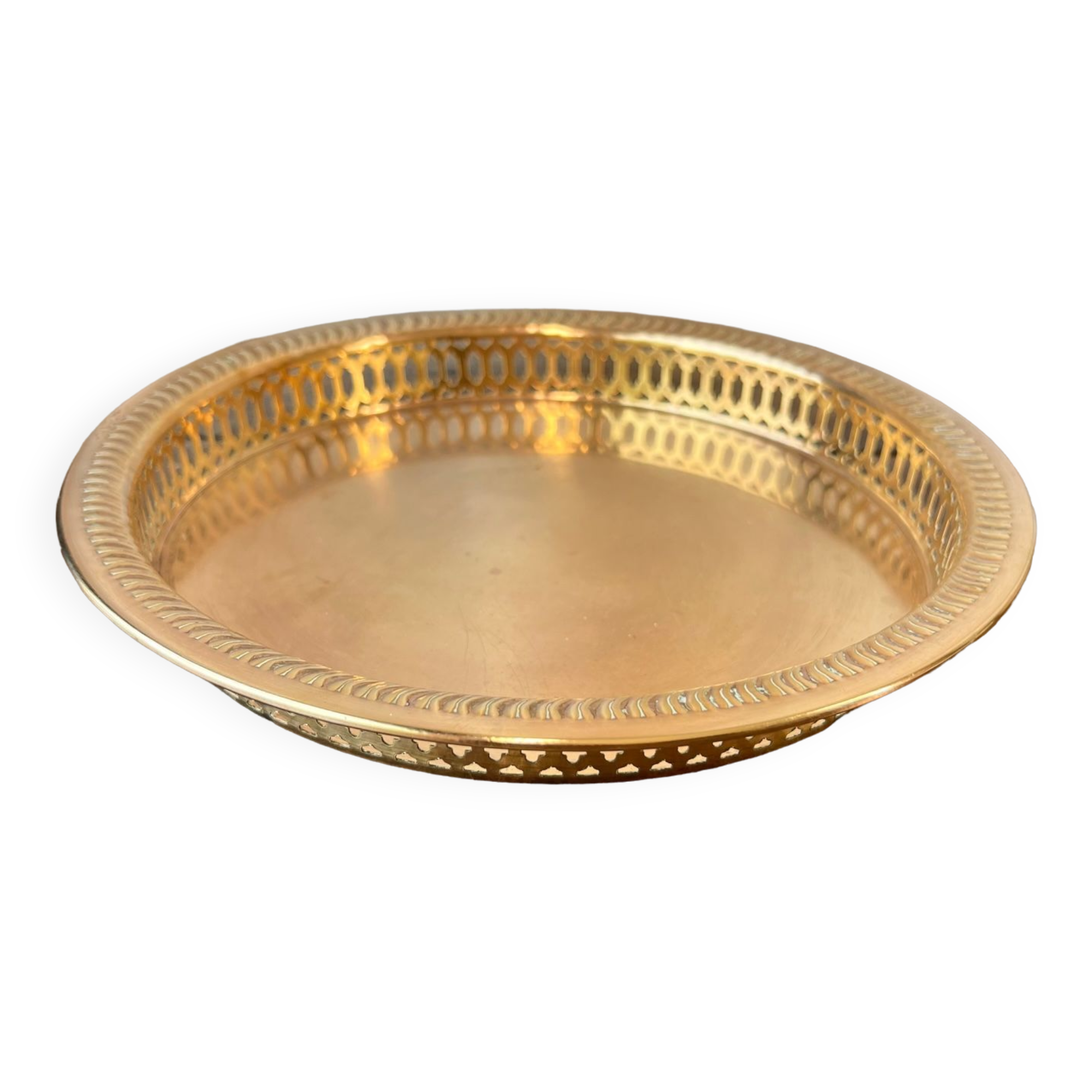 Plateau de service rond en laiton