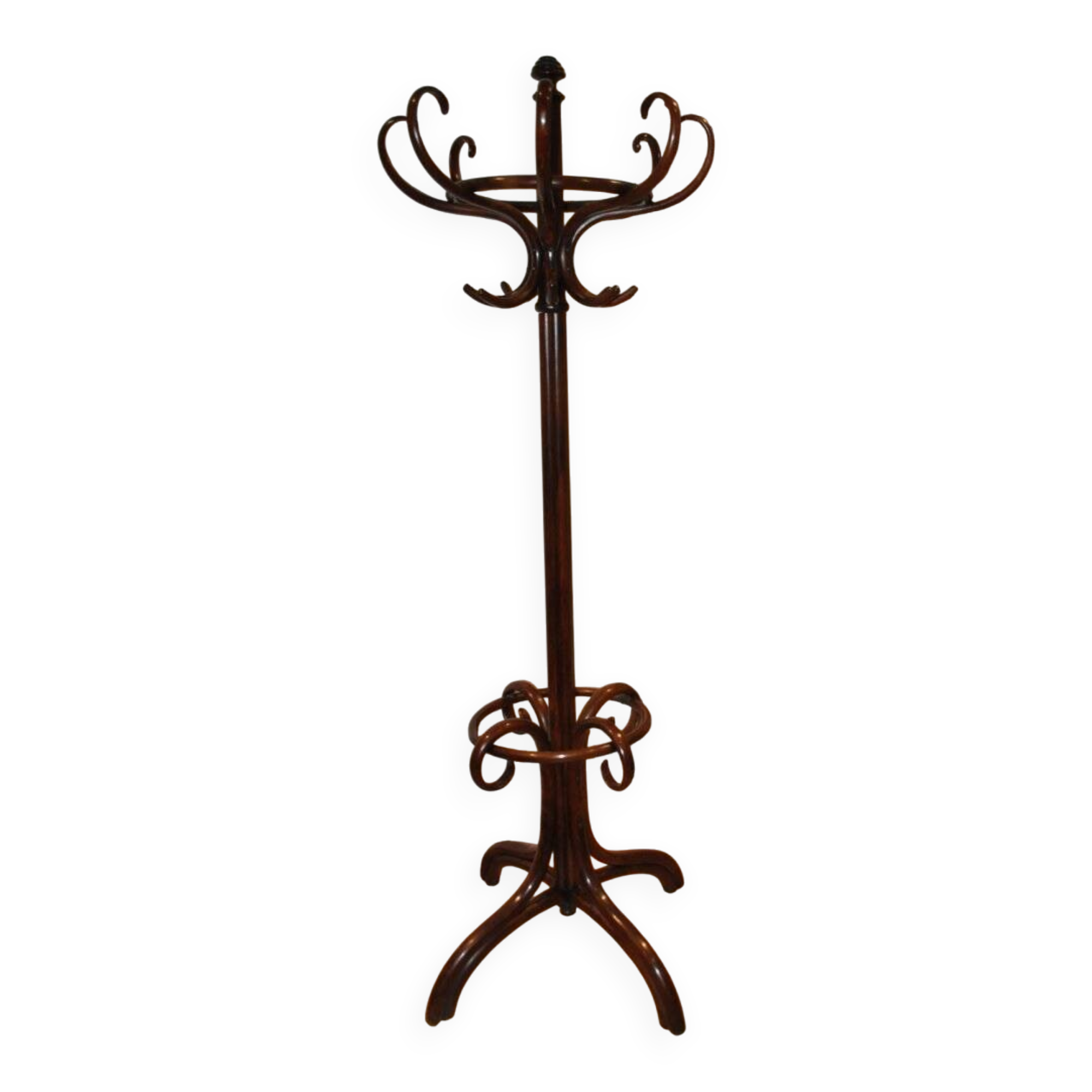 Brown wooden coat rack - Hungarian model, standing, before 1890.