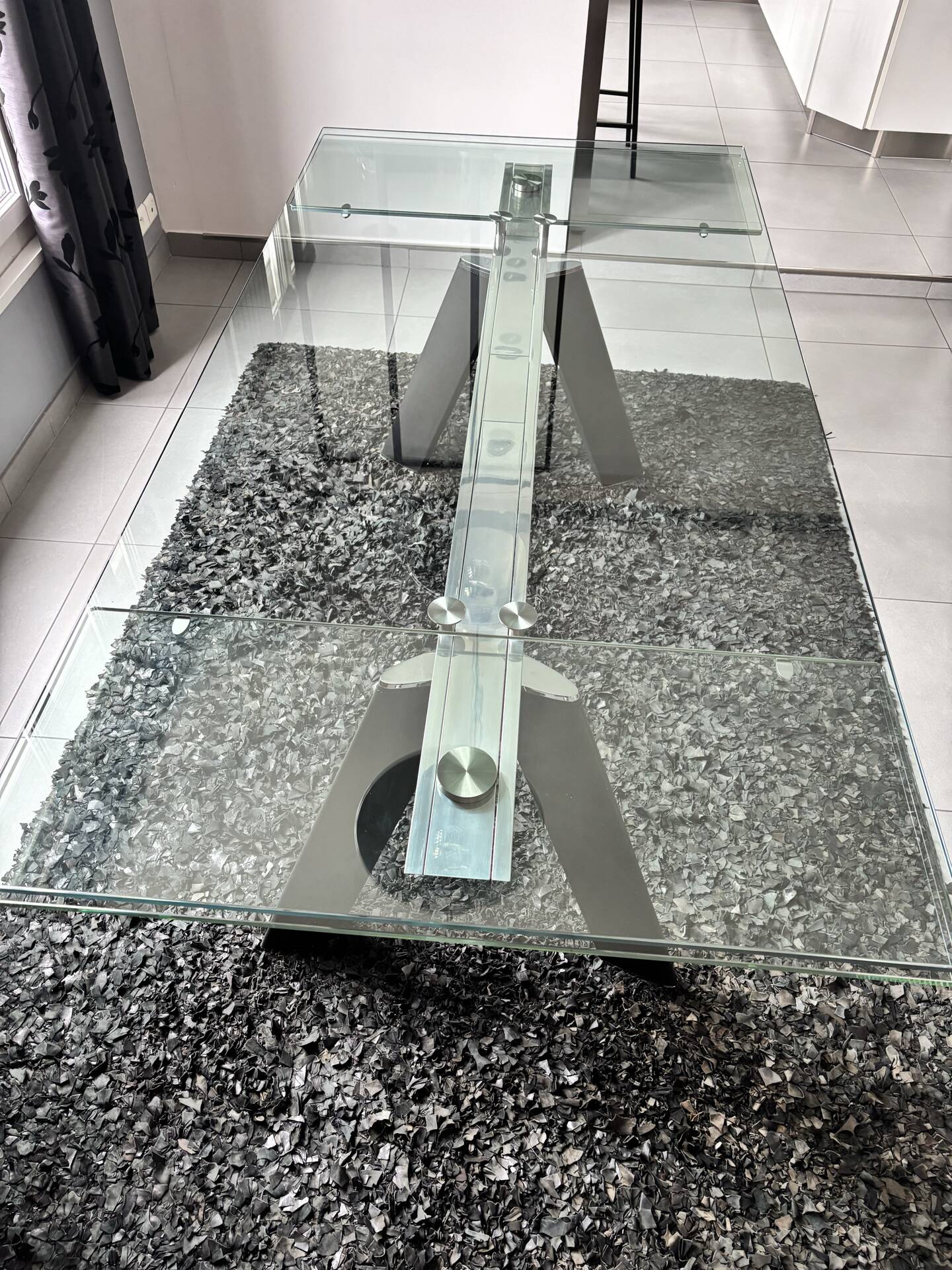 Rectangular glass table Roche and Bobois
