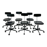 1/6 1950s vintage black architect desk chair by Jørgen Rasmussen for Labofa