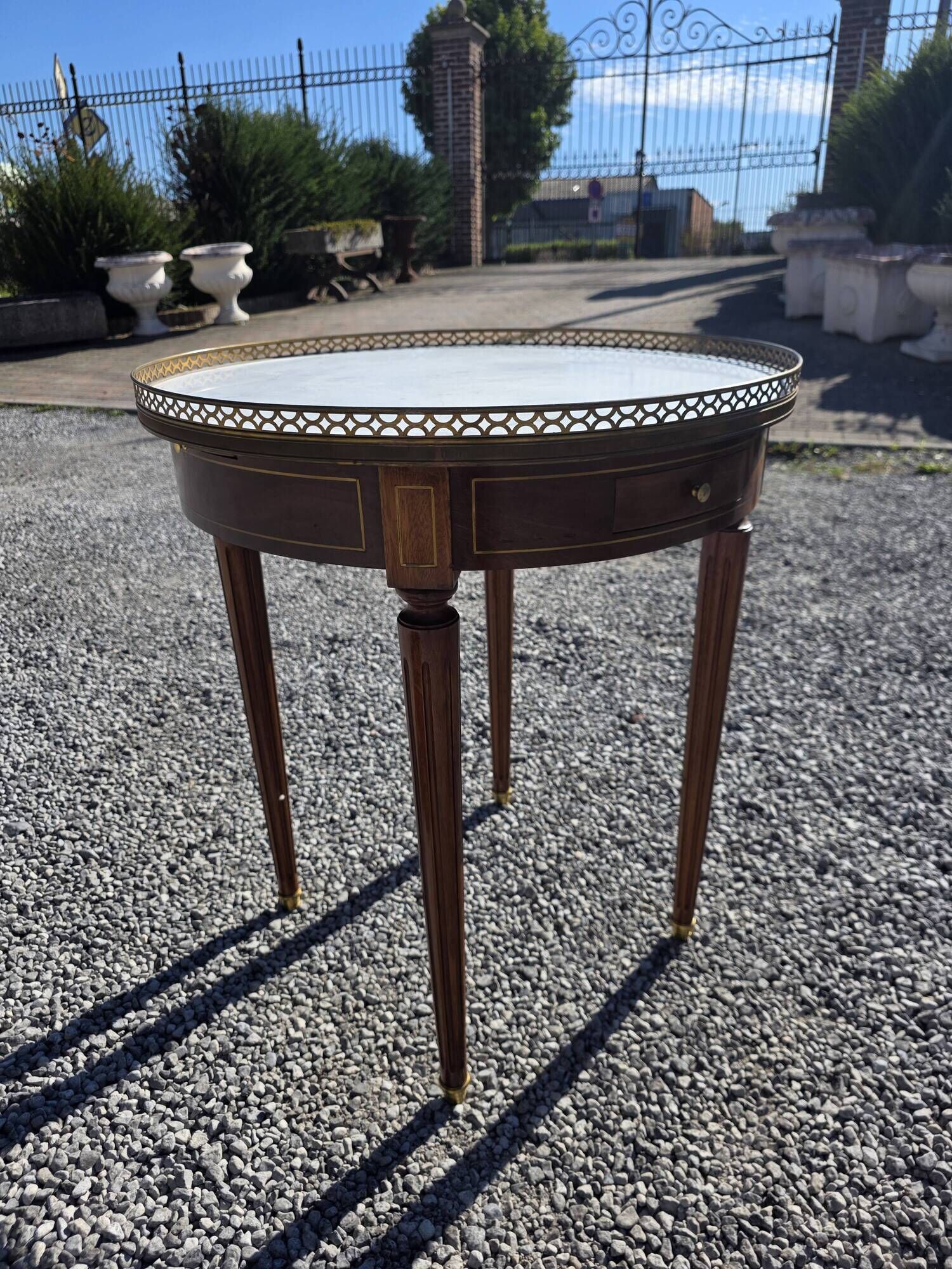 Louis XVI style bouillotte table in mahogany