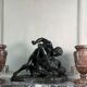 Large bronze after the antique preserved in the Uffizi in Florence, the wrestlers around 1880.