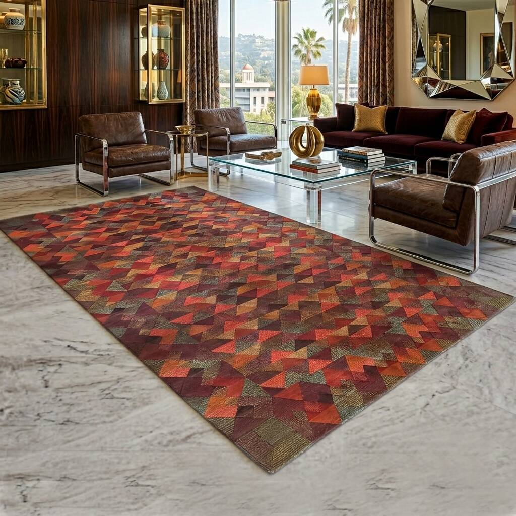 Tapis en laine géométrique italien "Luxor" des années 1980 par Missoni pour T&J Vest
