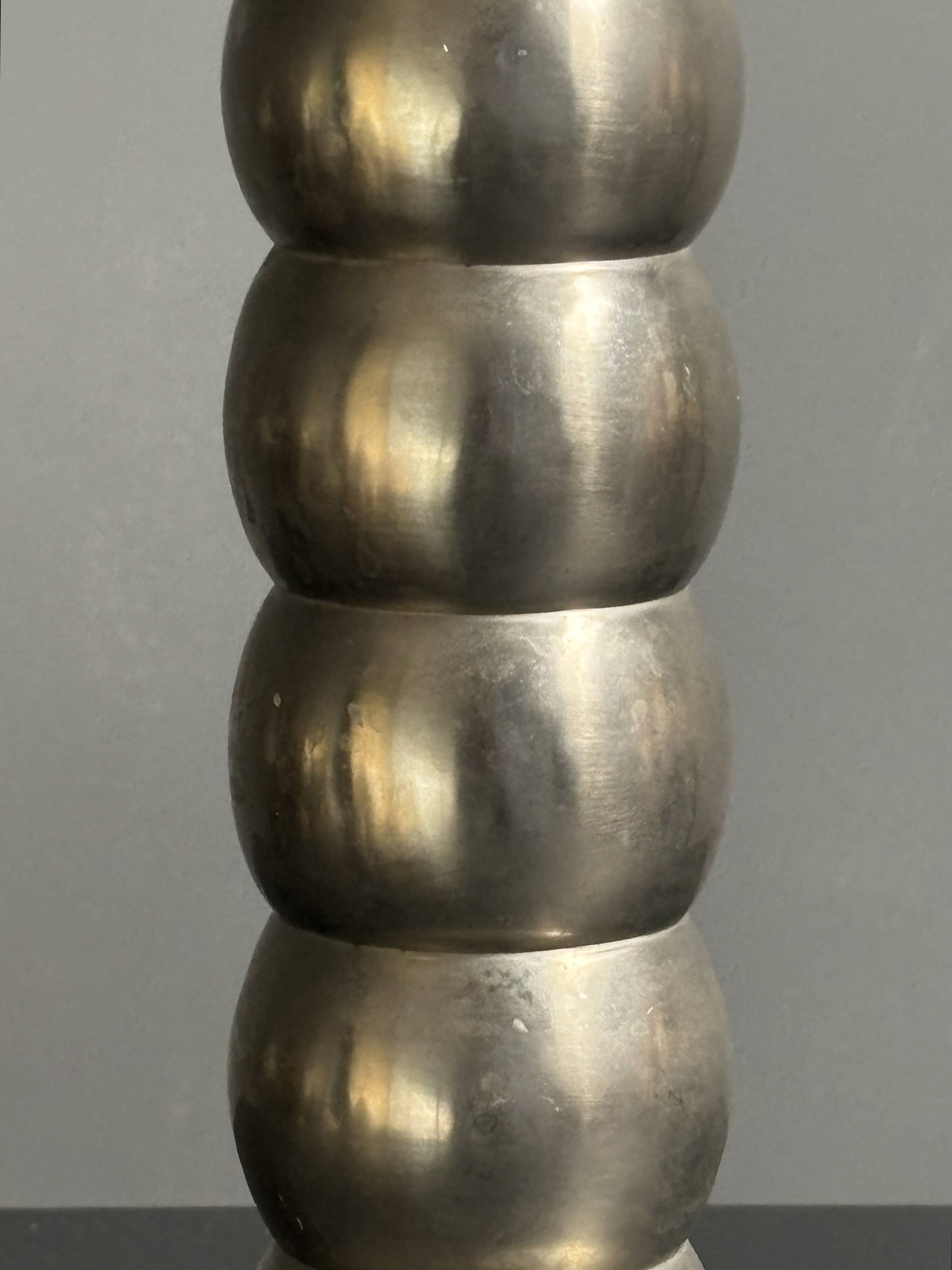 Midcentury nickel plated modernist space age bubbly table lamp, 1970s