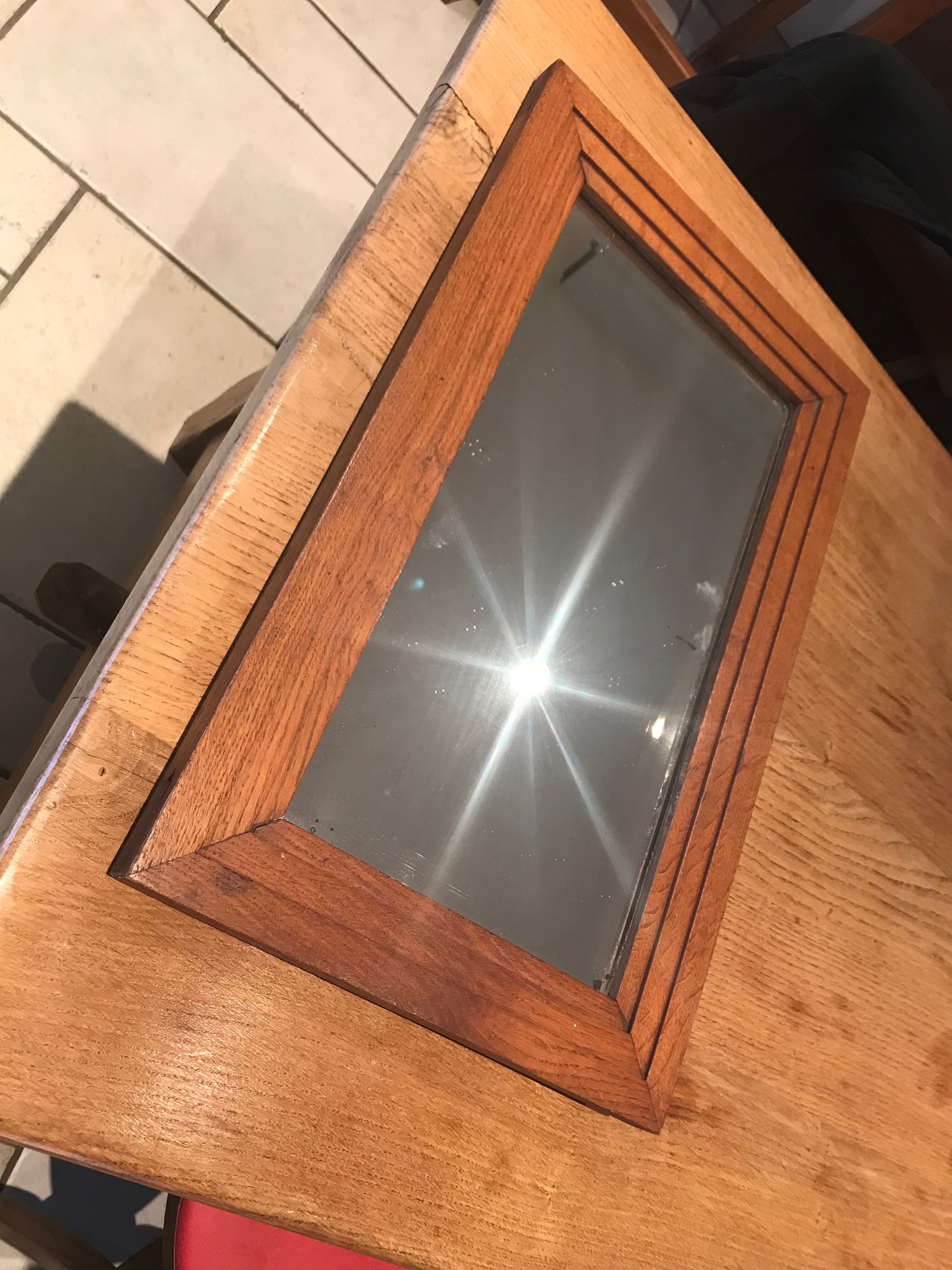 Mirror art deco wood 56/34 cm