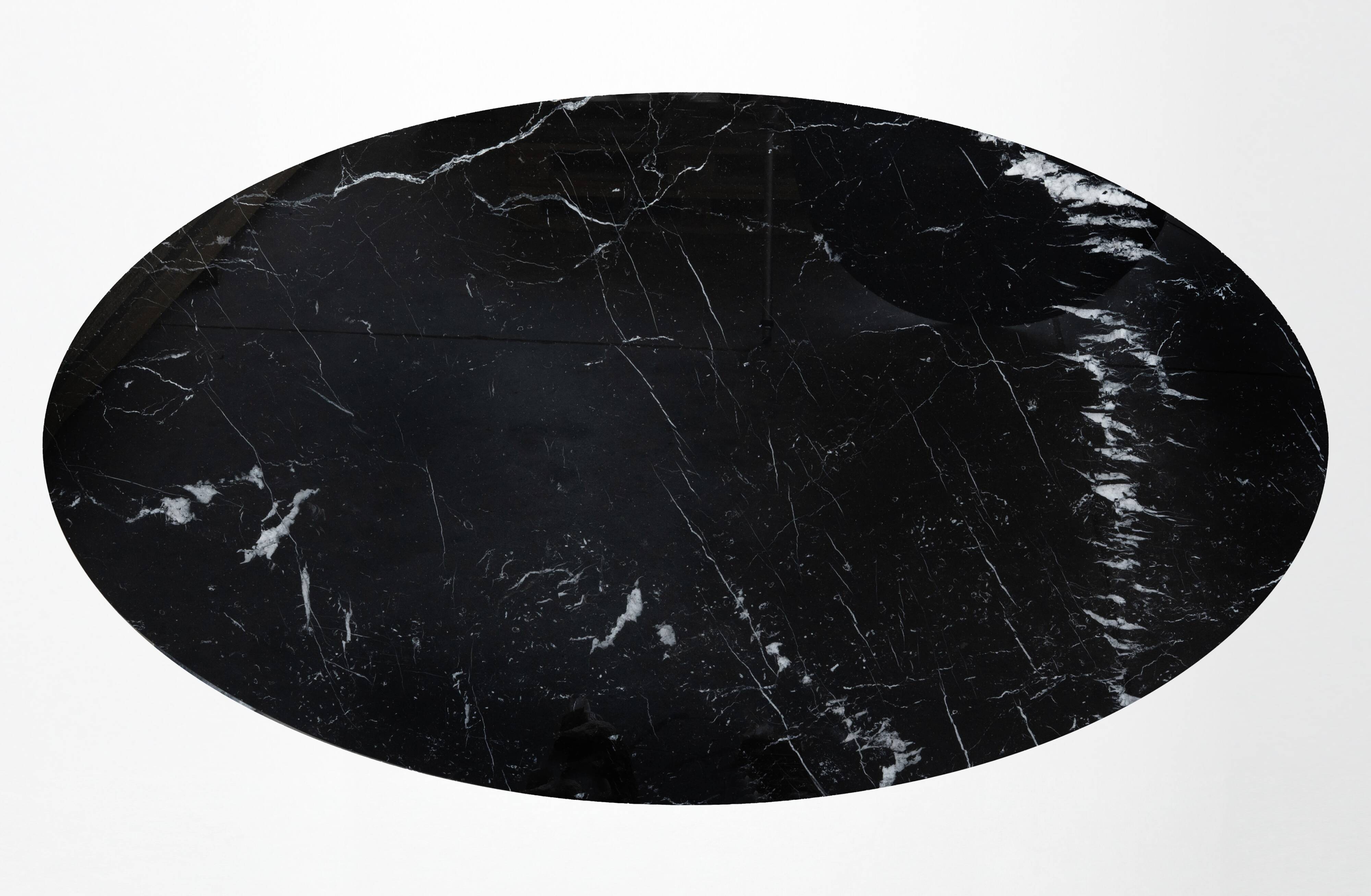 Originele Knoll Tulip ovale 198x121cm Nero Marquina glanzend in NIEUWSTAAT!