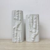 Martin Freyer for Rosenthal Bisque Reliëf Azu Vase Op Art 1970s