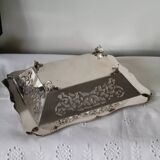Openwork silver metal basket