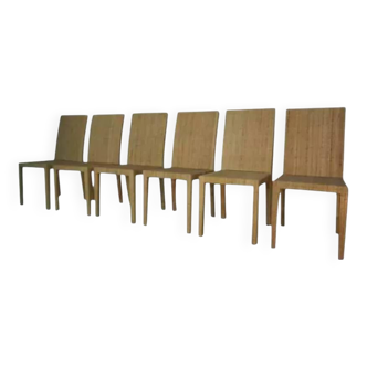 Set of 6 chairs model 1935 by Jean Michel Frank and Adolphe Chanaux for Ecart