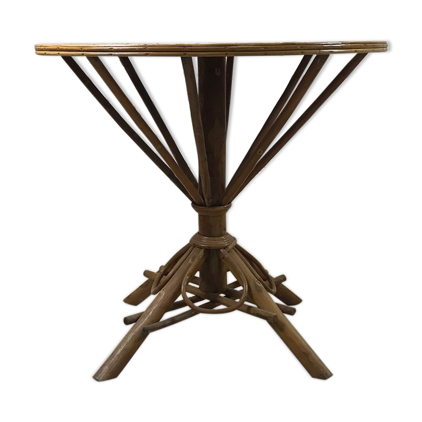 Rattan and wicker table