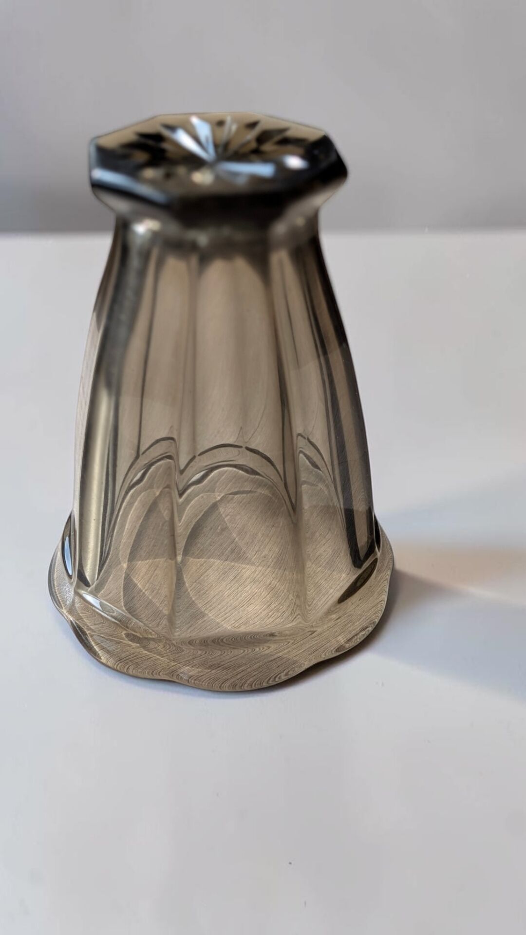 Art Deco Vase Inwald Rudolfova Huť – Model 11168 – Grey smoked glass –