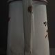 Enamelled sheet metal pourer decorated with black berries early twentieth century