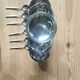 Vintage ice cream or dessert service in stainless steel