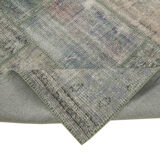 Handwoven Oriental Overdyed 176 cm x 247 cm Grey Patchwork Carpet