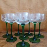 8 Alsatian white wine glasses