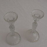 Duo of crystal candlesticks