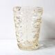 Mid-century Solid Heavy Clear Pattered Glass Flower Vase / Fidenza / Italy