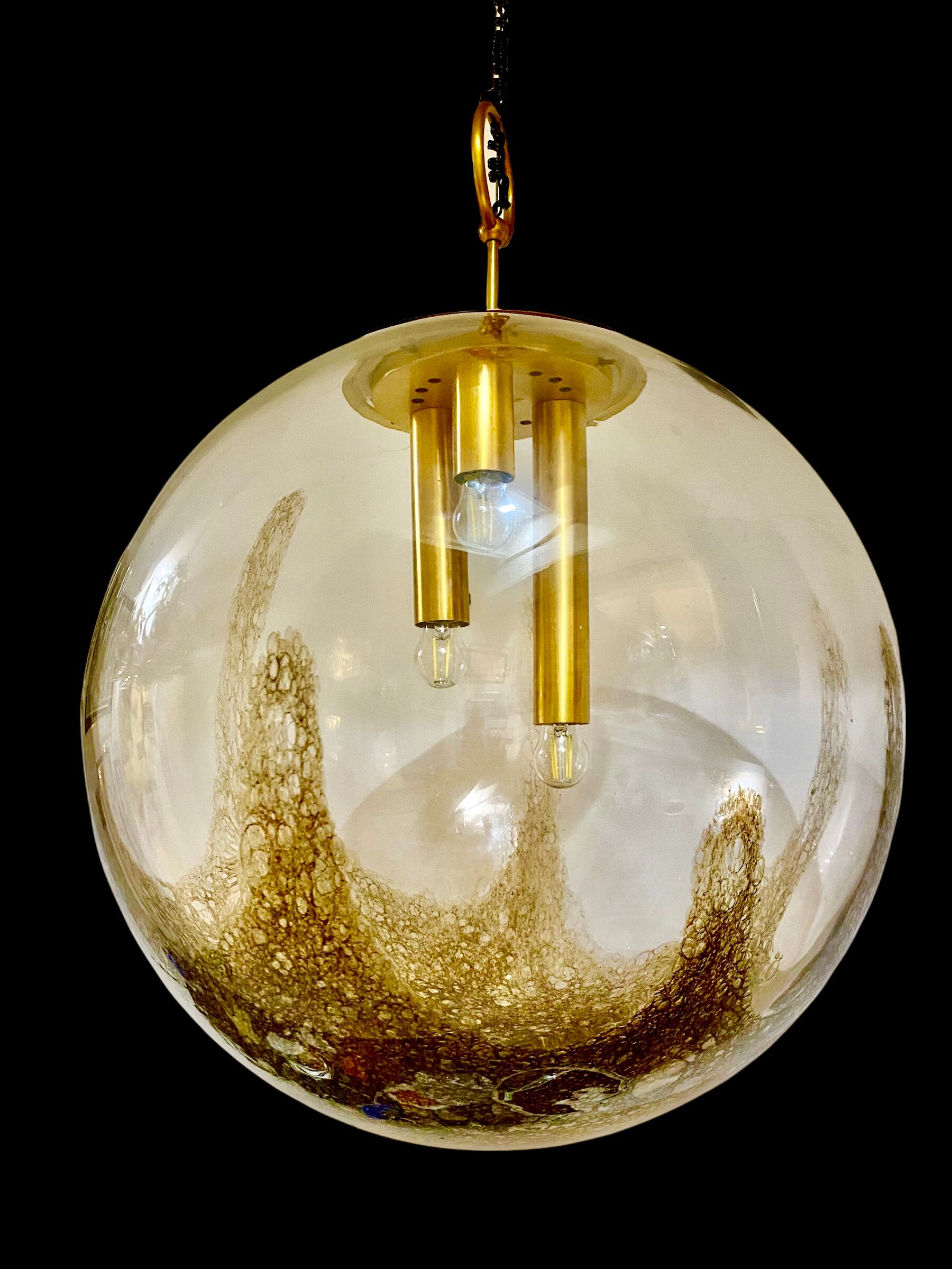 Angelo Brotto globe murano gold finish