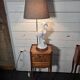 Lampe flamants roses en porcelaine blanche, années 80