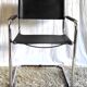 Design chair chrome metal and leather - 80s/90s
