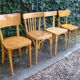Lot of four old mismatched bistro chairs