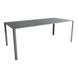 Grand 'Less' grey powder-coated aluminium dining table by Jean Nouvel for Tecno, minimalist 1990s
