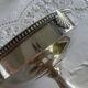 Antique glass and silver-plated metal cup