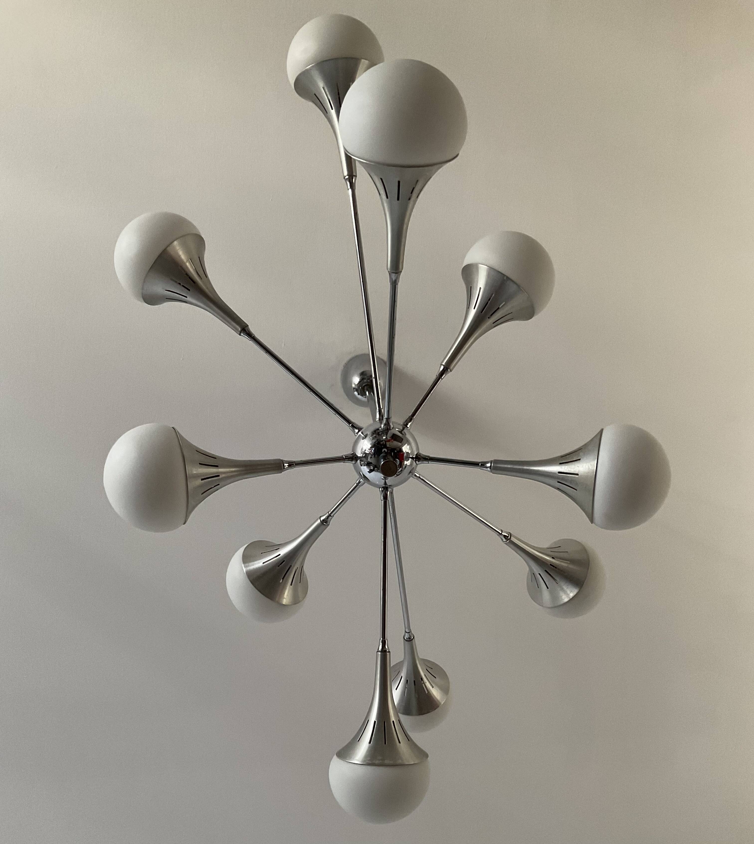 Vintage trumpet chandelier from the 70s