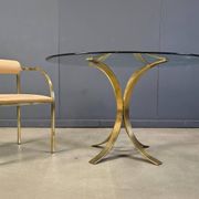 Vintage brass dining set by Belgochrom, 1970s