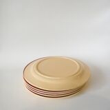 set of 6 flat plates with flowers and borders Gien 1950