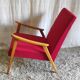 Scandinavian style armchair in wood and fabrics - 1960s