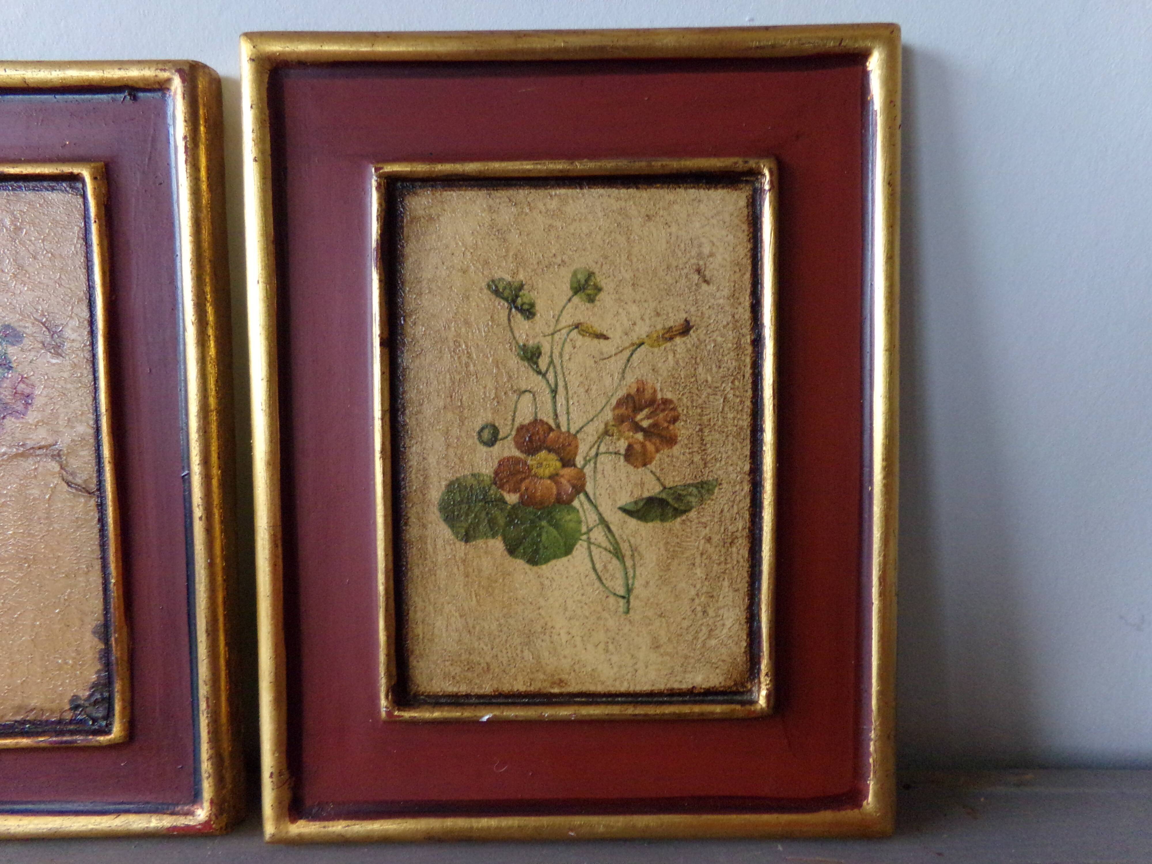 3 paintings with floral motifs