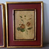 3 paintings with floral motifs