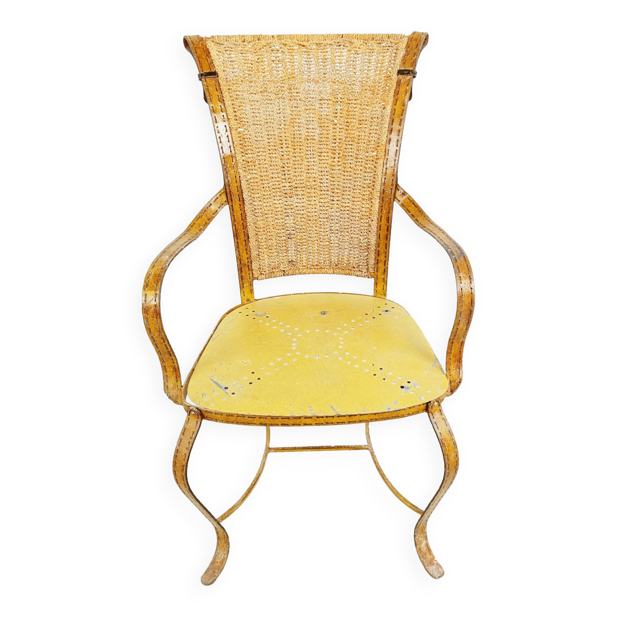 Vintage faux leather italian armchair, 1960s