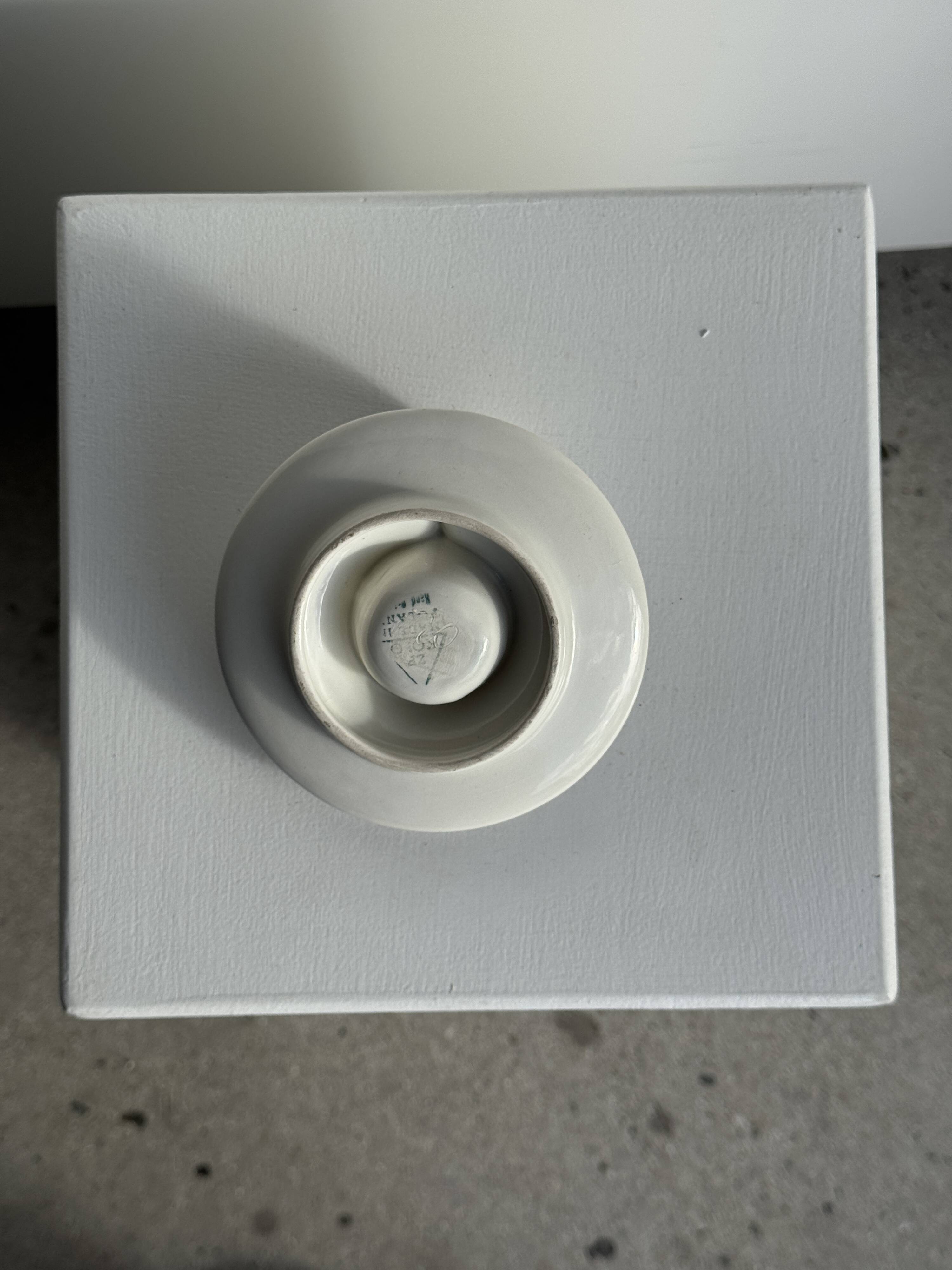 Vintage blue and white hand-held egg cup Poland D13