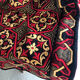 Handmade bedspread vintage red black and beige