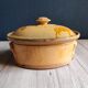Old yellow ochre glazed terracotta terrine | Rustic pottery