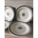 6 flat plates Saint Amand blue decor 4017 Primax model