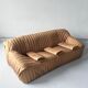 Camel leather 3-seater sofa attributed to Annie Hieronimus for Cinna Ligne Roset, 1973