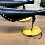 3 Scandinavian style black metal cornet wall lights, 1970