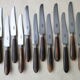 Box of 12 old cheese knives Stainless steel and bovine horn 202
