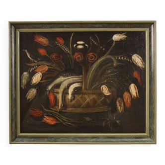 Tableau, huile sur toile nature morte du XVIIIe siècle
