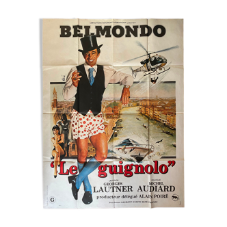 Affiche cinéma originale "Le Guignolo" Jean-Paul Belmondo 120x160cm 1980