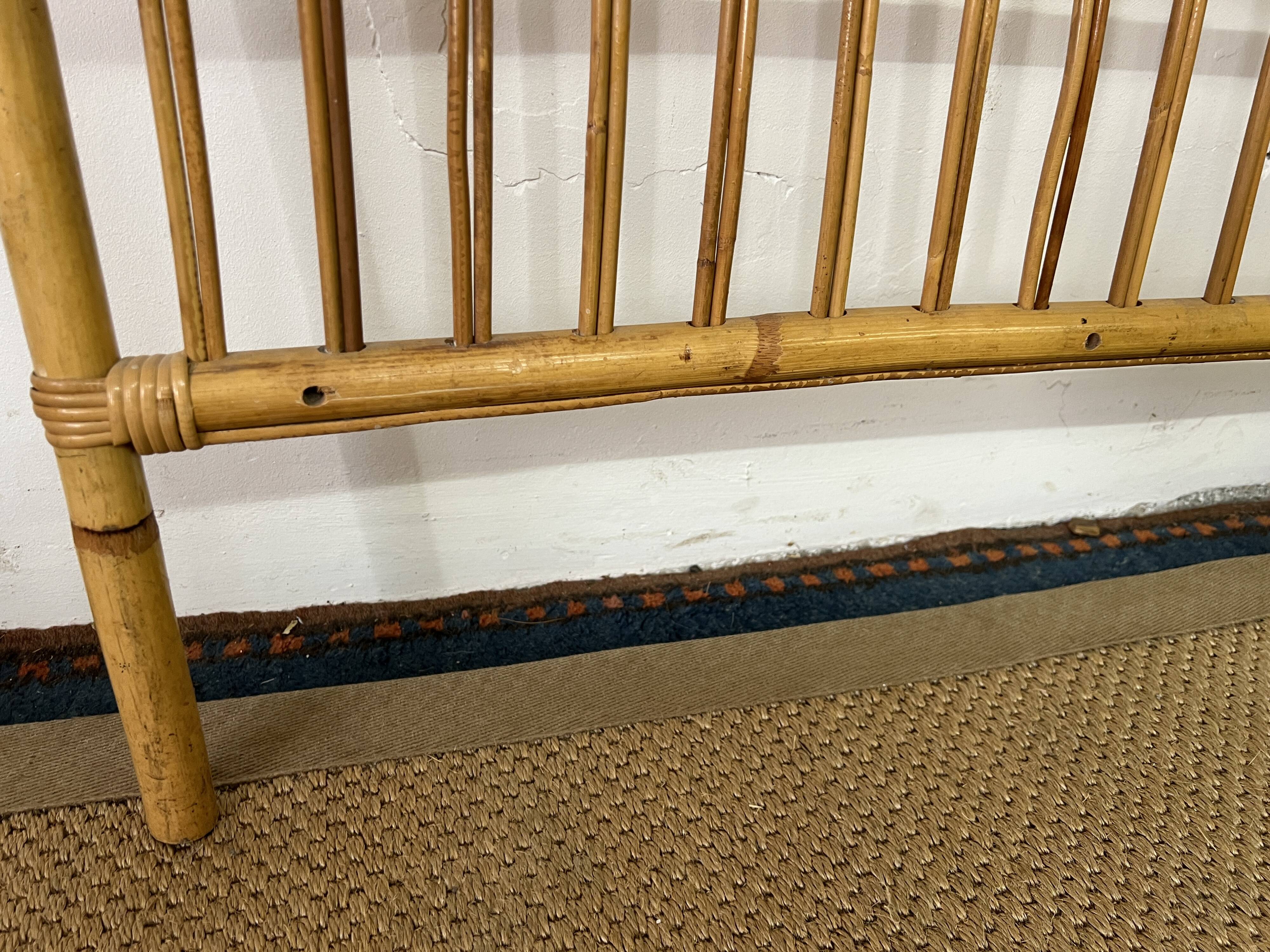 Vintage bamboo and rattan headboard