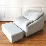 Fauteuil et ottoman "Plumy" de Annie Hieronimus, Cinna, 1980