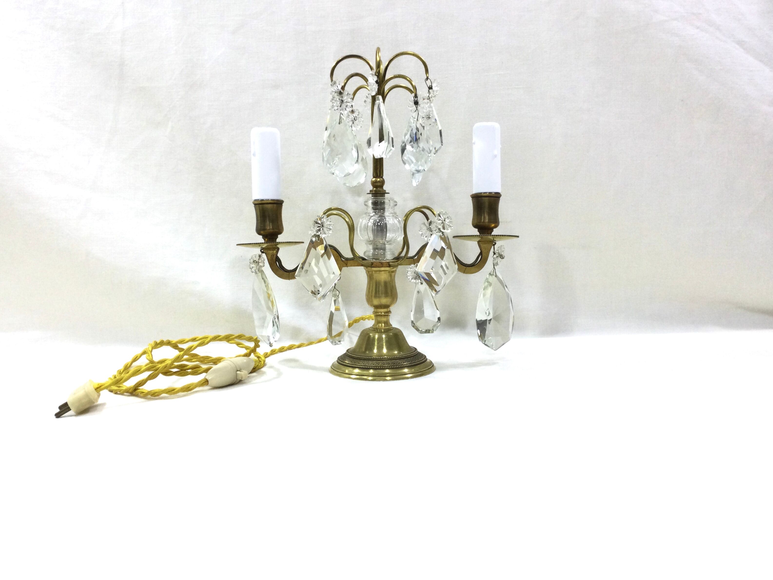 Girandole in bronze and crystal