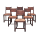 Set of six rush mid-century dining chairs