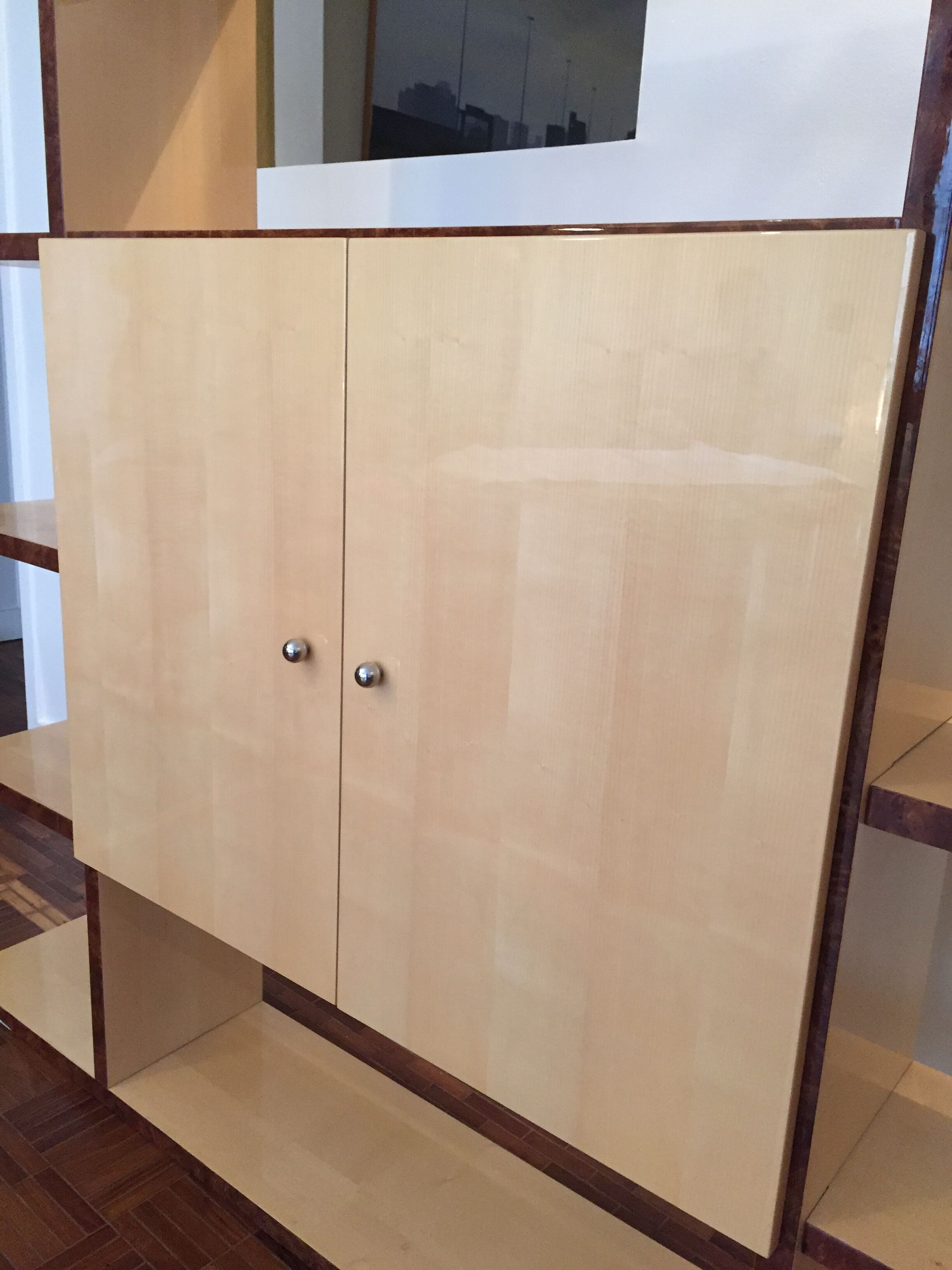 Étagère bibliothèque en bois sycomore époque art déco