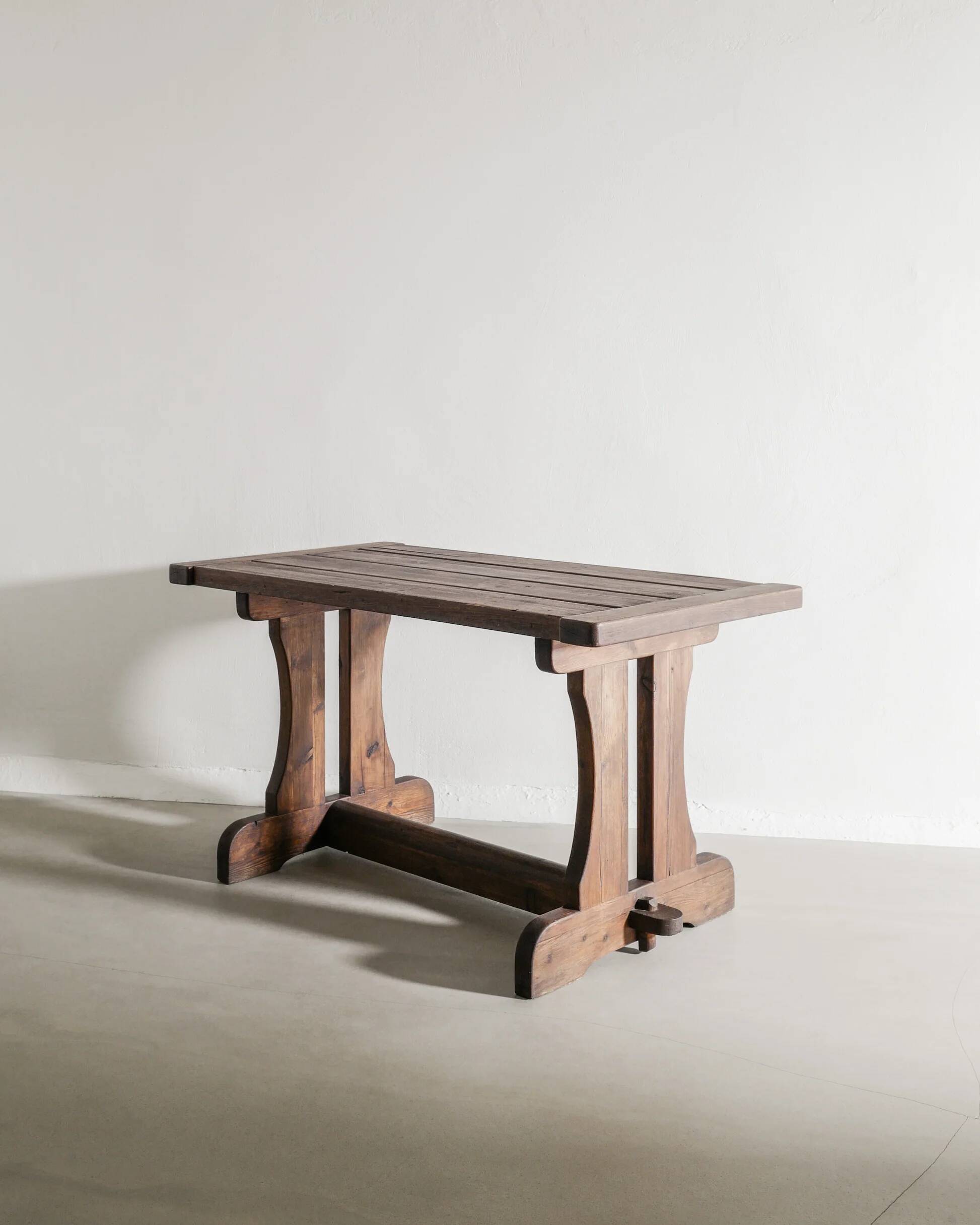 Swedish Wooden "Berga" Dark Pine Table by David Rosén, 1930s