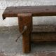 Workbench in raw wood with the press